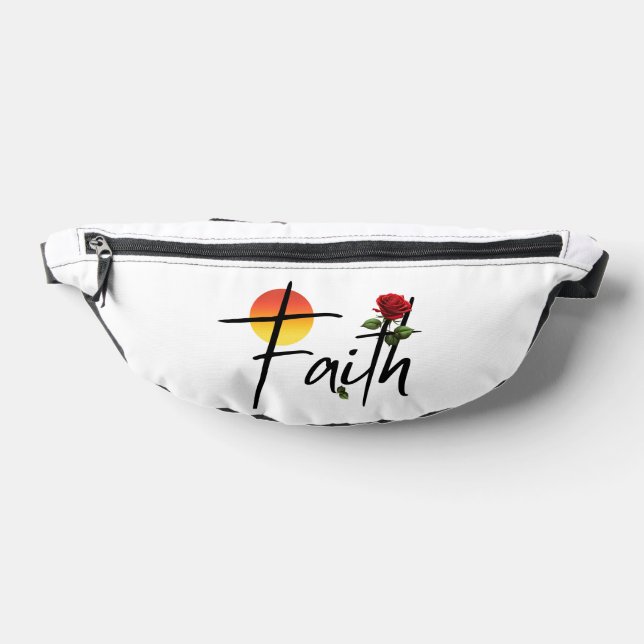 Faith Black Typography With Rose Fanny Pack (Lay Down)
