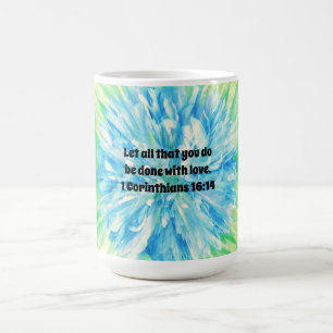 Faith Blue Flower Bible Verse Amour Mug Cup