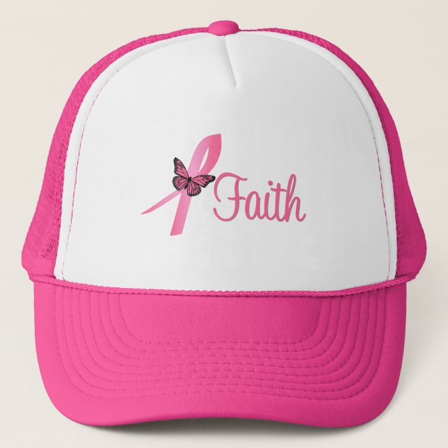 Faith Breast Cancer Awareness Trucker Hat (Front)