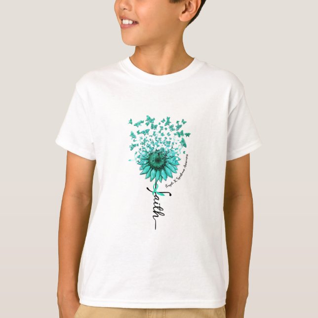 Faith Butterfly Fragile X Syndrome Awareness   T-Shirt (Front)