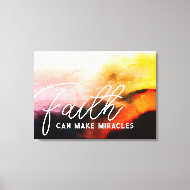 Faith Can Make Miracles Grunge Cliff Abstract Canvas Print (Front)