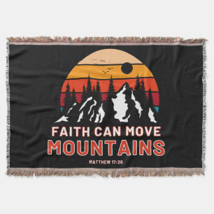 Faith Can Move Mountains Bible Throw Blanket