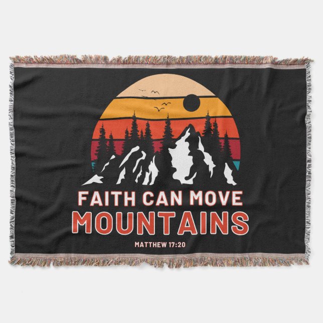 Faith Can Move Mountains Bible Throw Blanket (Front)