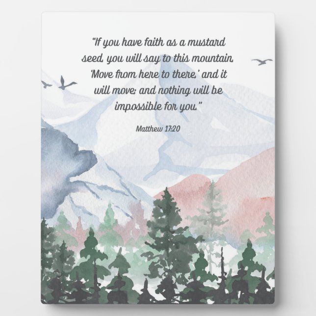 Faith Can Move Mountains Bible Verse Art 8x10 Plaque (Front)