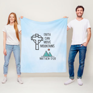 Faith Can Move Mountains Christian Biblical Quote Fleece Blanket