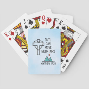 Faith Can Move Mountains Christian Biblical Quote Playing Cards