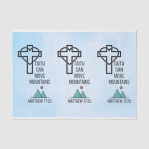 Faith Can Move Mountains Christian Biblical Quote Tissue Paper