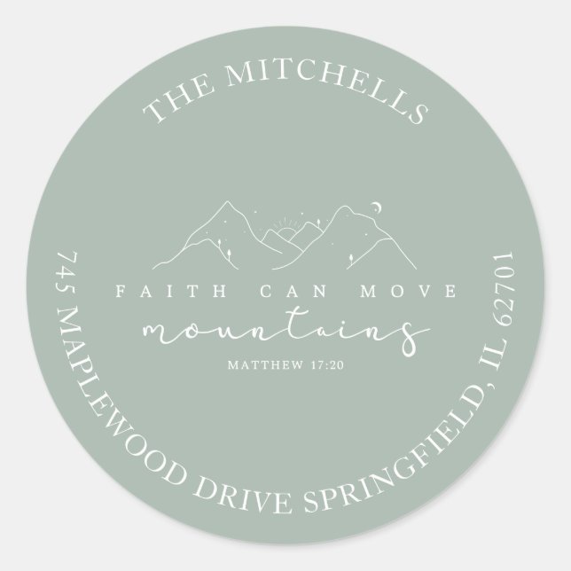 Faith Can Move Mountains Custom Sticker Address (Front)