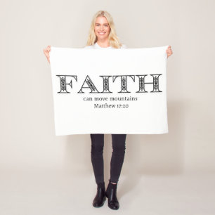 Faith can move mountains floral botanical fleece blanket