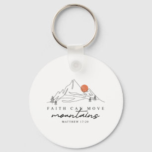 Faith Can Move Mountains Hiking Camping Bible Vers Keychain