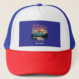 Faith Can Move Mountains Matthew 17:20 Bible Verse Trucker Hat