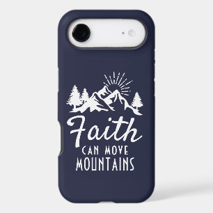 Faith Can Move Mountains Quote Inspirational Blue