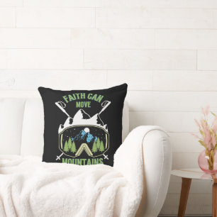Faith Can Move Mountains Quote Throw Pillow
