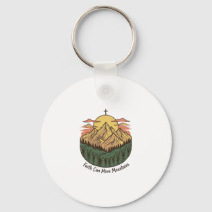 Faith Can Move Mountains Vintage Mountain Shirt (3 Keychain