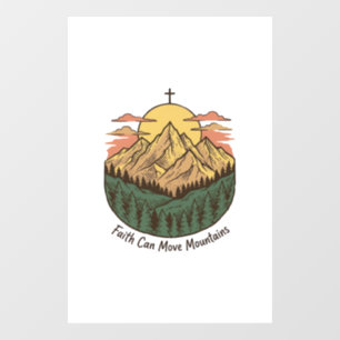 Faith Can Move Mountains Vintage Mountain Shirt (3 Window Cling
