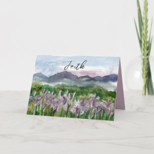Faith Can Move Mountains Wild Iris Religious Card