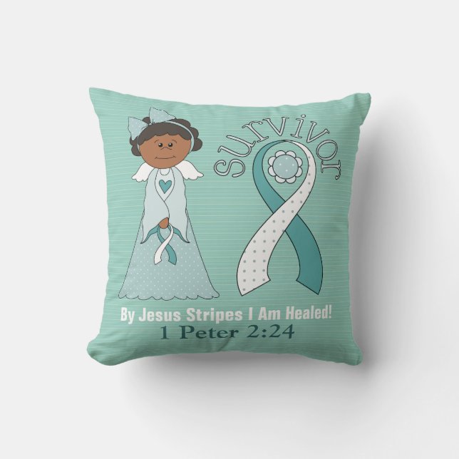 **Faith Cervical Cancer Throw Pillow (Front)