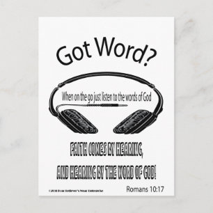 Faith comes by hearing Design (Got Word?) Postcard