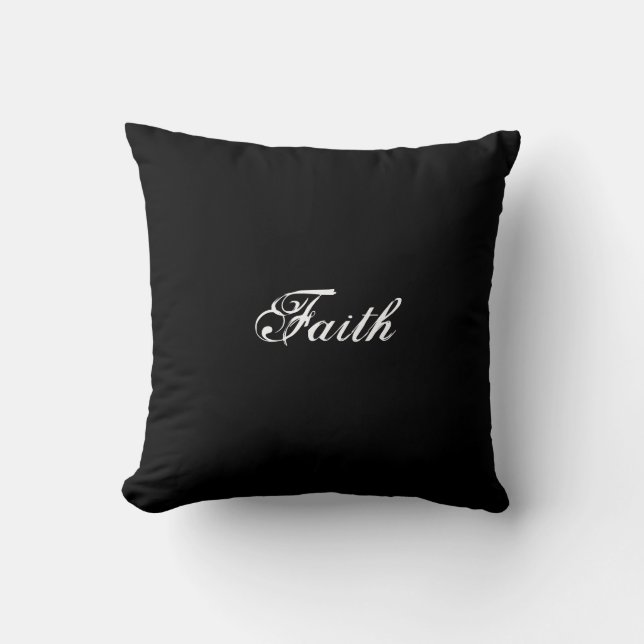 "Faith" Cotton Pillow 16x16 with quote (Front)