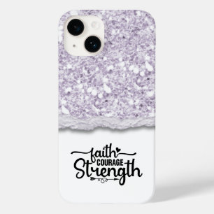 Faith Courage Strength Calligraphy Script Quote Case-Mate iPhone 14 Case