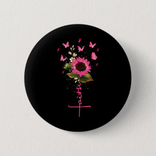 Faith Cross Breast Cancer Awareness Christian Gift 2 Inch Round Button