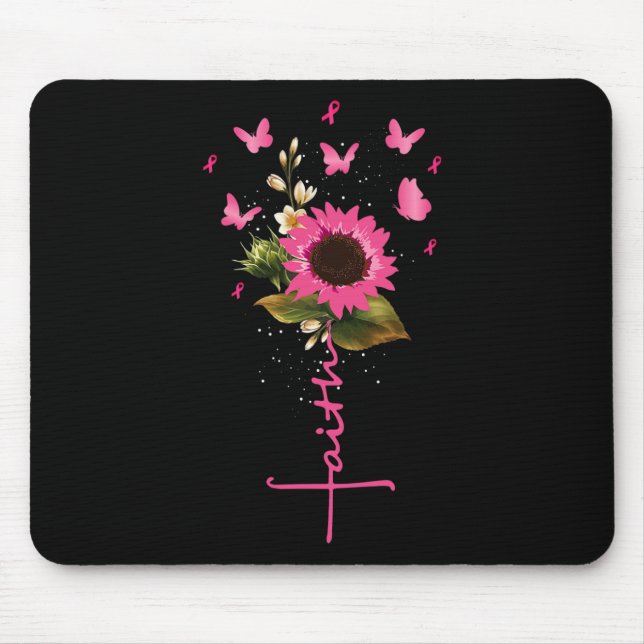 Faith Cross Breast Cancer Awareness Christian Gift Mouse Pad (Front)