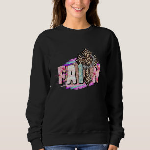 Faith Cross Christian Jesus Leopard Cross For Men Sweatshirt