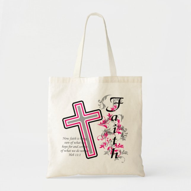 Faith Cross Christian Tote Bag (Front)