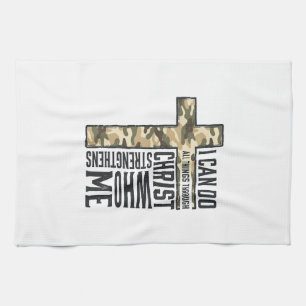 Faith Cross I Can Do All Things Christian Shirt Kitchen Towel