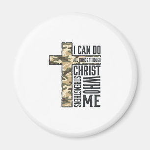 Faith Cross I Can Do All Things Christian Shirt Magnet