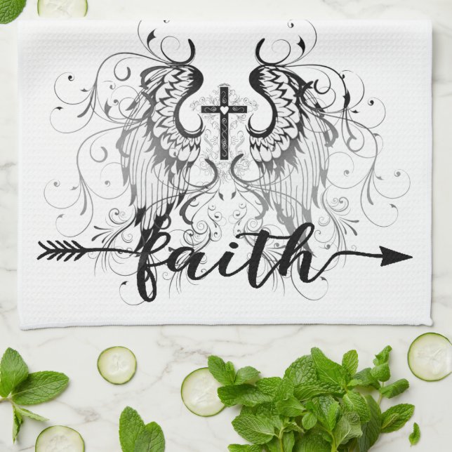 Faith  cross  kitchen towel (Folded)
