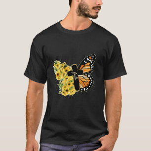 Faith Cross Sunflower Butterfly Christian Vintage T-Shirt