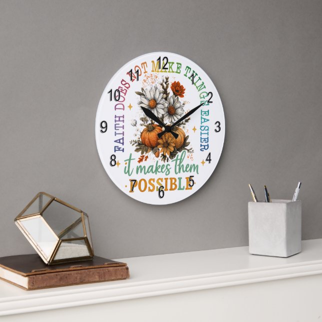 Faith Does Not....  Large Clock (Office)