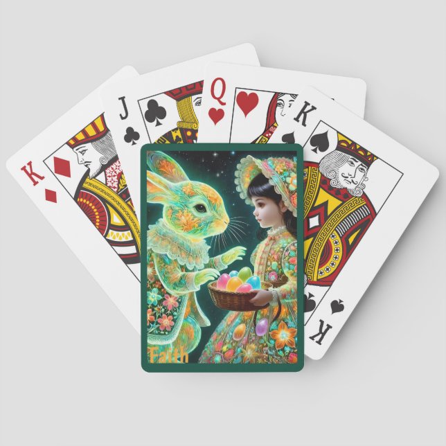 FAITH ~ EASTER BUNNY GIFT EGGS ~ PLAYING CARDS (Back)