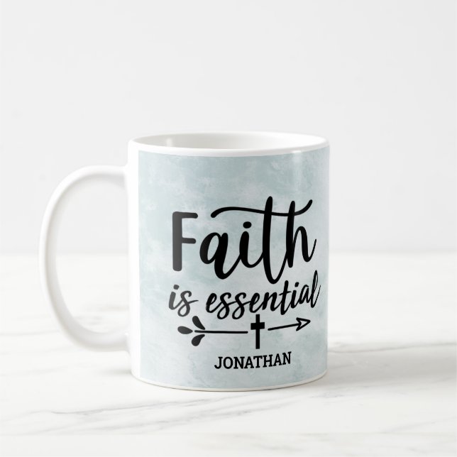Faith Essential Personnalisé Café Mug (Gauche)