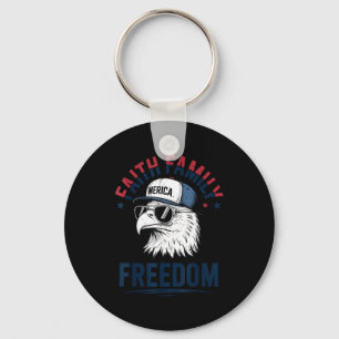 Faith Family Dom Bald Eagle Patriotic Boys America Keychain