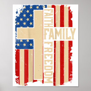 Faith Family Dom Patriotic Christian On-back God C Poster