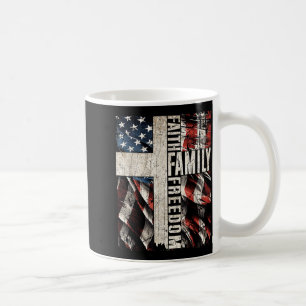 Faith Family Dom - Patriotic Christian Vintage Usa Coffee Mug