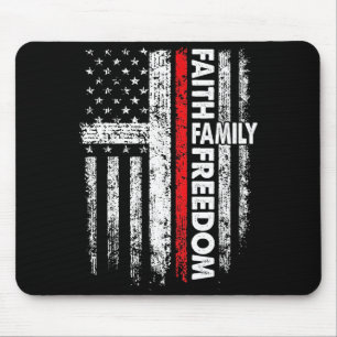 Faith Family Dom Patriotic Christian Vintage Usa F Mouse Pad