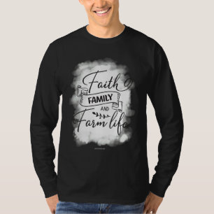 Faith Family Farm Christian Bible Verse Religious  T-Shirt