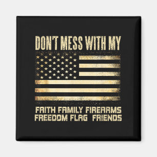 Faith Family Firearms Dom Flag Friends American  Magnet