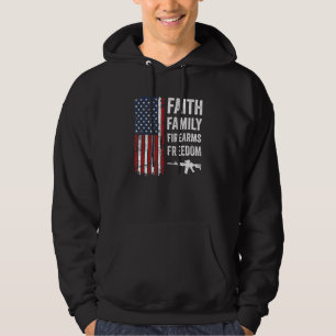 Faith Family Firearms & Freedom Patriotic Usa Pro Hoodie