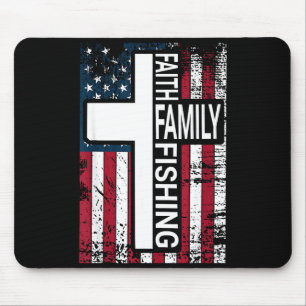 Faith Family Fishing Christian Proud Father Fisher Mouse Pad