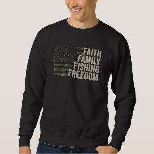 Faith Family Fishing Freedom Bass Fisherman Camo U Sweatshirt