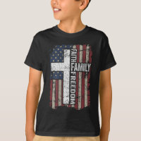 Faith Family Freedom - Christian Vintage USA Flag