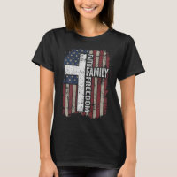 Faith Family Freedom - Christian Vintage USA Flag