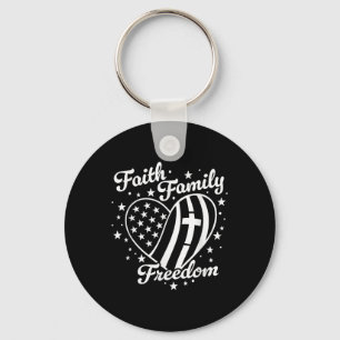 Faith Family Freedom Patriot 4th Of July 4th Usa C Keychain