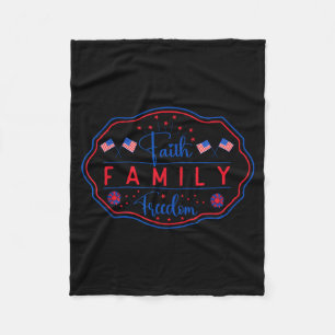 Faith family freedom patriotic god bless fleece blanket