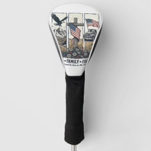 Faith Family Freedom Vintage Patriotic Eagle Golf Head Cover