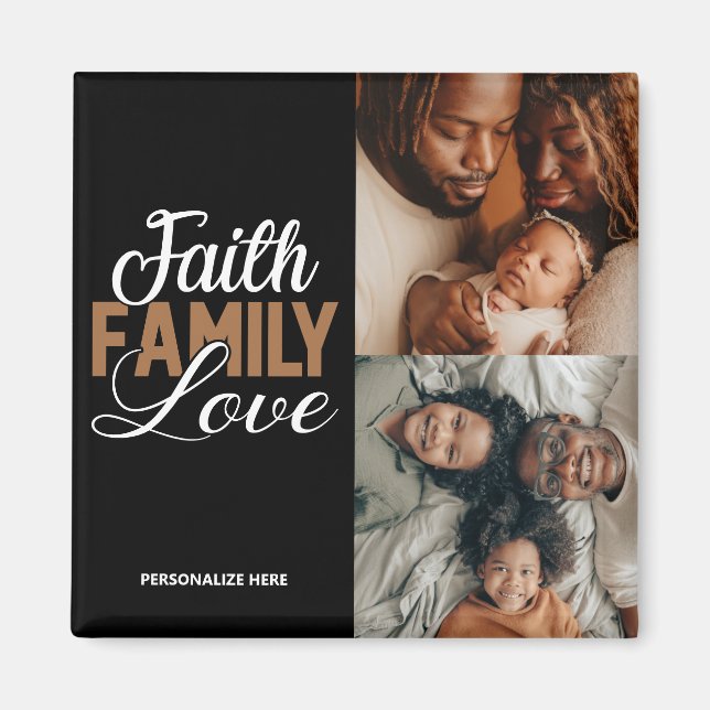 Faith Family Love Personalized Magnet (Front)